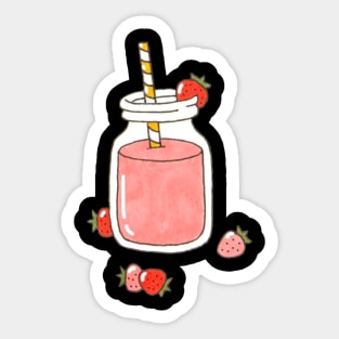 Strawberry juice//Drawing for fans Sticker